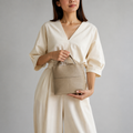 Women’s Genuine Leather Compact Bag – Taupe Grey