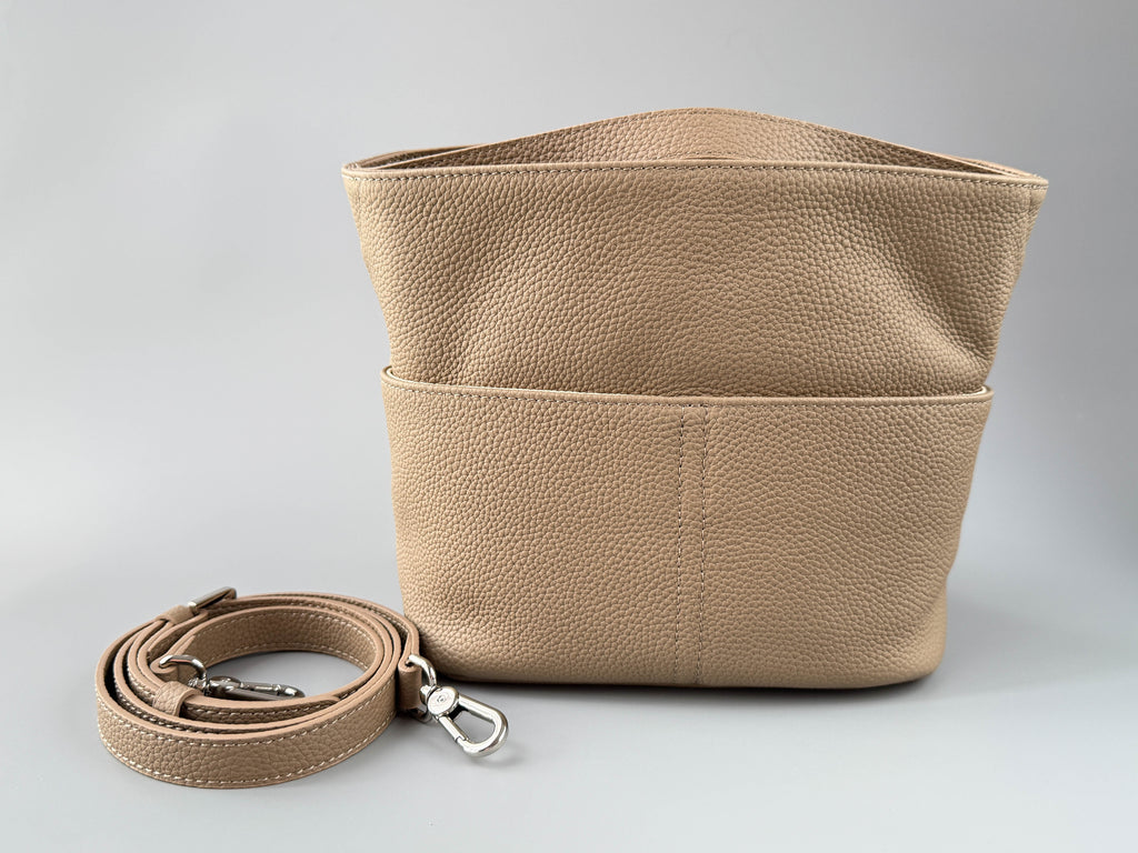 Women’s Genuine Leather Compact Bag – Taupe Grey