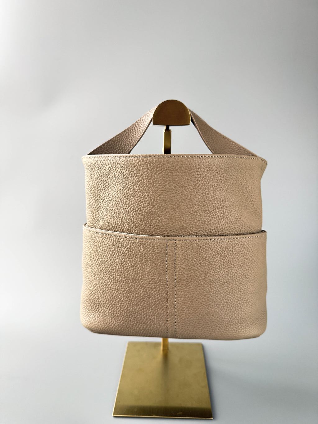 Women’s Genuine Leather Compact Bag – Taupe Grey